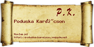 Poduska Karácson névjegykártya